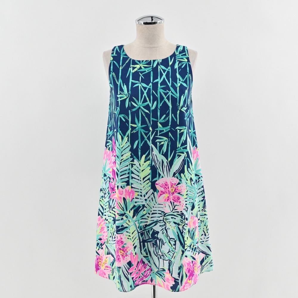 Lilly Pulitzer Jackie Shift Dress Womens Size XS‎ Slathouse Soiree Silk Tropical